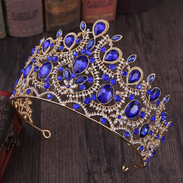 Retro Crown Alloy Inlay Rhinestones Crown 1 Piece