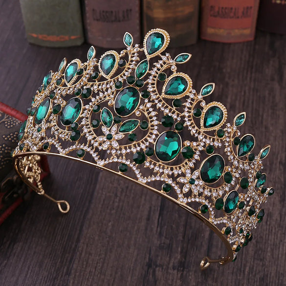 Retro Crown Alloy Inlay Rhinestones Crown 1 Piece
