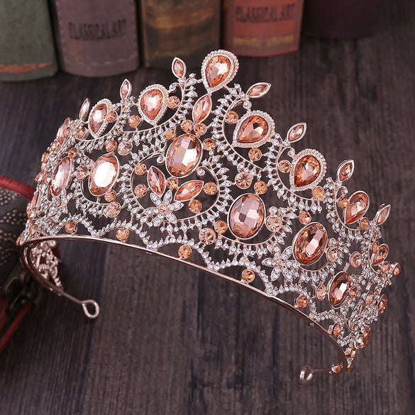 Retro Crown Alloy Inlay Rhinestones Crown 1 Piece