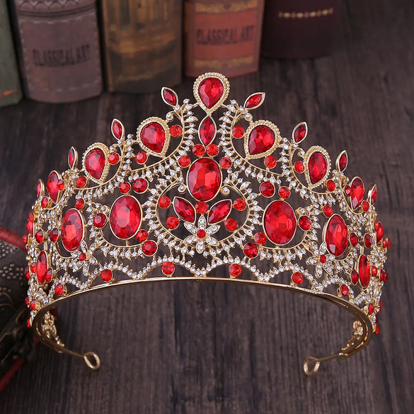 Retro Crown Alloy Inlay Rhinestones Crown 1 Piece
