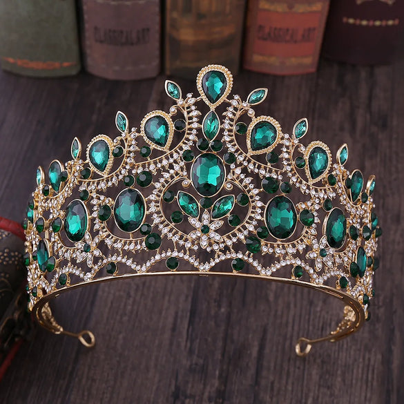 Retro Crown Alloy Inlay Rhinestones Crown 1 Piece