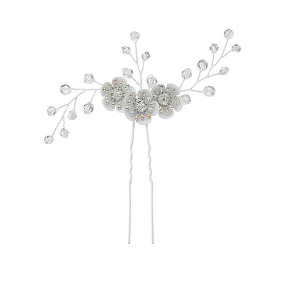 Retro Crystal Flower Handwoven Hairpin Bridal Headdress For Hanfu And Dress Accessories