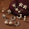 Retro Cshaped Pearl Stainless Steel Earrings For Women With Electroplating Treatment