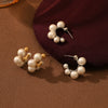 Retro Cshaped Pearl Stainless Steel Earrings For Women With Electroplating Treatment
