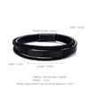 Retro Customization Laser Engraving Solid Color 304 Stainless Steel Pu Leather Men'S Bangle Men Cord & Leather Bracelets