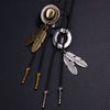 Retro Denim Hat Jazz Hat Feather Pendant Sweater Chain Polo Tie Alloy Material Geometric Pattern Electroplating For Men And Women Couple