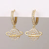 1 Pair Retro Devil'S Eye Heart Shape Butterfly Inlay Copper Zircon Drop Earrings