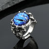 Retro Devil'S Eye Ring Silver Transparent Opal Opening Alloy Ring