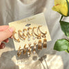 Retro Diamondencrusted Crystal Alloy Geometric Women's Earrings Set With Microinlay