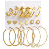 Retro Diamondencrusted Crystal Alloy Geometric Women's Earrings Set With Microinlay