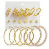 Retro Diamondencrusted Crystal Alloy Geometric Women's Earrings Set With Microinlay