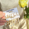 Retro Diamondencrusted Crystal Alloy Geometric Women's Earrings Set With Microinlay