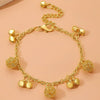 Retro Distressed Flower Alloy Bracelet With Hollow Design And Electroplating For Women