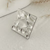 Retro Distressed Metal Round Ring With Geometric And Flower Pattern Electroplated