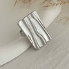 Retro Distressed Metal Round Ring With Geometric And Flower Pattern Electroplated