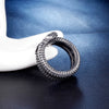 Retro Distressed Stainless Steel Snake Ring With Three Dimensional Scale Design Electroplated Geometric Fashion Ring For Men And Unisex Wear