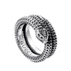 Retro Distressed Stainless Steel Snake Ring With Three Dimensional Scale Design Electroplated Geometric Fashion Ring For Men And Unisex Wear
