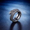 Retro Distressed Stainless Steel Snake Ring With Three Dimensional Scale Design Electroplated Geometric Fashion Ring For Men And Unisex Wear