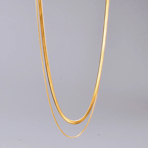 Wholesale Jewelry Heart 304 Stainless Steel Titanium Steel 18K Gold Plated Inlaid Gold Necklace