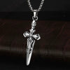 Retro Double Sword Cross Titanium Steel Pendant Necklace For Men With Electroplating Process And Animal Zodiac Pattern