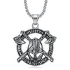 Retro Double Sword Cross Titanium Steel Pendant Necklace For Men With Electroplating Process And Animal Zodiac Pattern