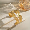 Retro Doublelayer Stainless Steel Bracelet For Women With 18K Gold Electroplating Hand Jewelry