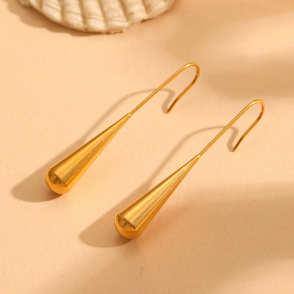 Retro Drop Earrings Titanium Steel Geometric Vacuum Electroplated In Furnace Unisex