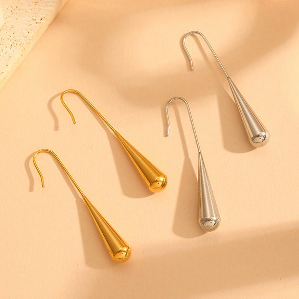 Retro Drop Earrings Titanium Steel Geometric Vacuum Electroplated In Furnace Unisex