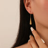 Retro Drop Earrings Titanium Steel Geometric Vacuum Electroplated In Furnace Unisex