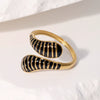 Retro Dropshaped Open Ring For Women Stainless Steel Geometric Electroplated
