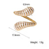 Retro Dropshaped Open Ring For Women Stainless Steel Geometric Electroplated