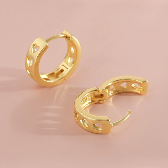 Retro Earrings Copper Goldplated Geometric Style