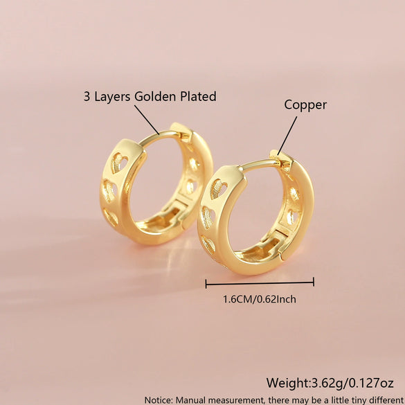 Retro Earrings Copper Goldplated Geometric Style