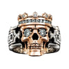 Retro Electroplated Alloy Crown Skull Ring With Hollow Geometric Design Exaggerated Statement Ring For Men