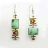 Retro Electroplated Alloy Turquoise Color Block Letter Style Earrings Creative Fashion Jewelry For Women