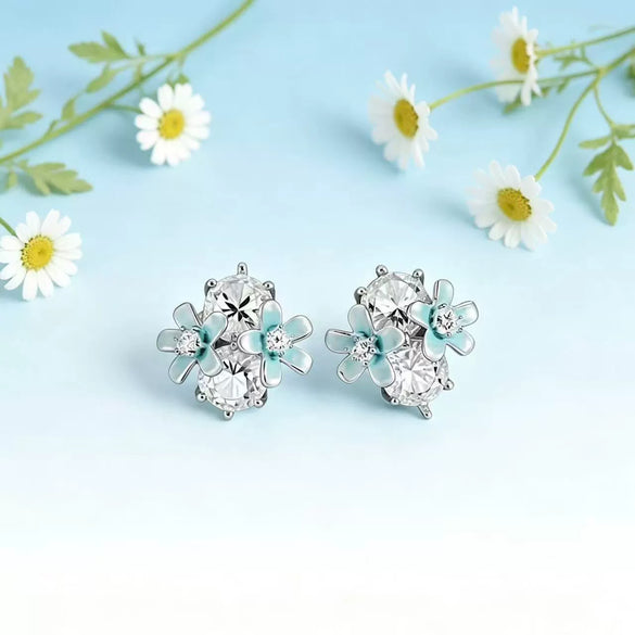 Retro Electroplated Copper Flower Clip On Earrings For Women Without Pierced Ears High End Floral Daily Accessories