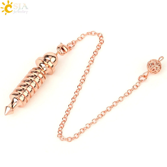 Retro Electroplated Copper Geometric Spiral Pendulum Pendant Necklace Detachable Metal Ornament For Women And Men