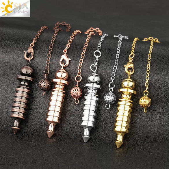 Retro Electroplated Copper Geometric Spiral Pendulum Pendant Necklace Detachable Metal Ornament For Women And Men