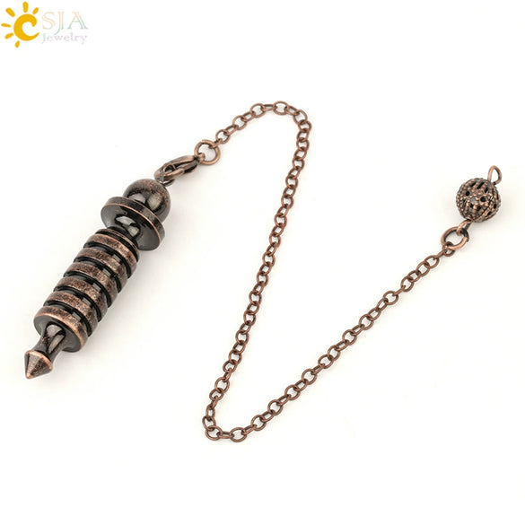Retro Electroplated Copper Geometric Spiral Pendulum Pendant Necklace Detachable Metal Ornament For Women And Men