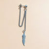 Retro Electroplated Metal Cross And Leaf Drop Earrings Unisex Statement Dangle Earrings