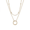Retro Elegant Chain Multi Layer Clavicle Chain Necklace And Ring For Female Made Of Titanium Steel