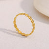 Retro Elegant Cold Style Heart Open Ring Stainless Steel 18K Gold Plated