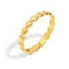 Retro Elegant Cold Style Heart Open Ring Stainless Steel 18K Gold Plated