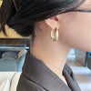 Retro Elegant Drop Shape Metal Earrings For Women With Electroplating Treatment