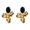 Retro Elegant Exaggerated Flower Earrings With S925 Silver Needle Alloy Resin Material And Diamond Design