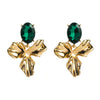 Retro Elegant Exaggerated Flower Earrings With S925 Silver Needle Alloy Resin Material And Diamond Design