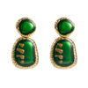 Retro Elegant Exaggerated Flower Earrings With S925 Silver Needle Alloy Resin Material And Diamond Design