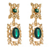 Retro Elegant Exaggerated Flower Earrings With S925 Silver Needle Alloy Resin Material And Diamond Design