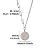 Retro Embossed Lotus Pendant Necklace For Women Gold Plated Geometric Round Pendant With Asymmetrical Titanium Steel Chain
