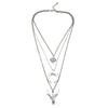 Retro Ethnic Style Multi Layer Alloy Necklace With Moon And Bull Head Pendant For Women Featuring Electroplated Design Geometric Pattern Snake Bone Chain